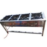 Stainless Steel Commercial Cooker With 4 Gas Burners