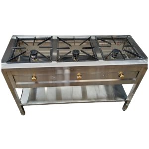 Stainless Steel High-Pressure Three-Burner Gas Cooker