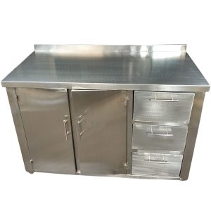 Stainless Steel Table with Drawers